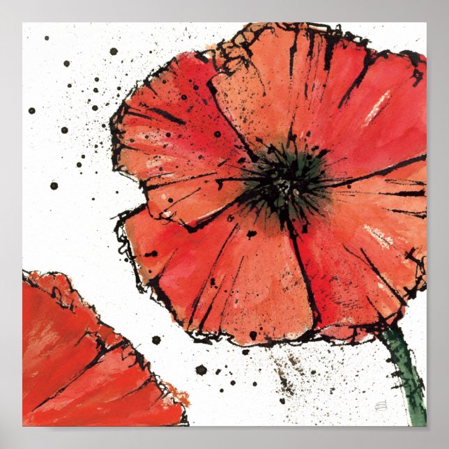 Flower on a White Background Poster (Front)