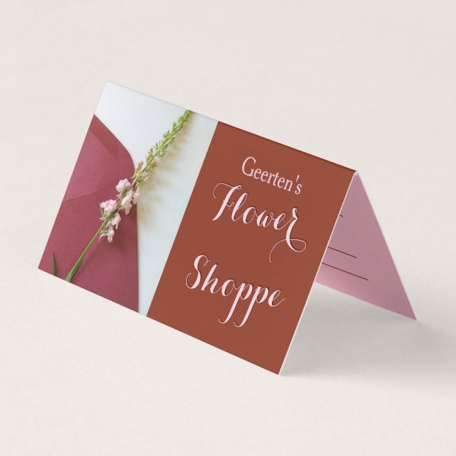 Flower on Envelope Folded-Business Card (Front)