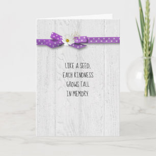 flower on polka dot bow thank you card