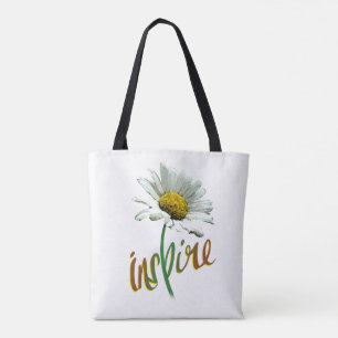 Flower on tote bag
