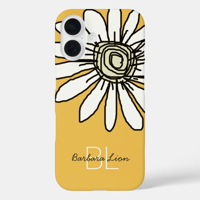 Flower on yellow personalised Case-Mate iPhone case (Back)