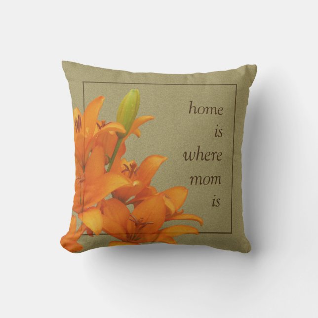 Flower Orange Lilies for Mum Cushion (Front)