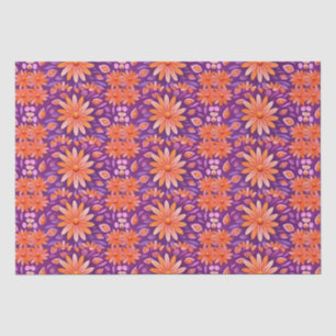 Flower Orange Purple and White 4 Tissue Paper