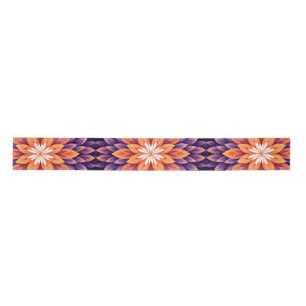 Flower Orange Purple and White Satin Ribbon