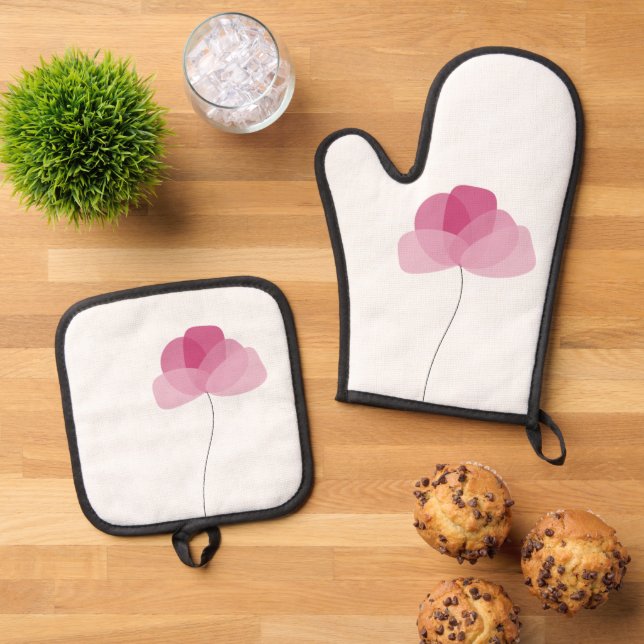 Flower Oven Mitt & Pot Holder Set (Top Down)