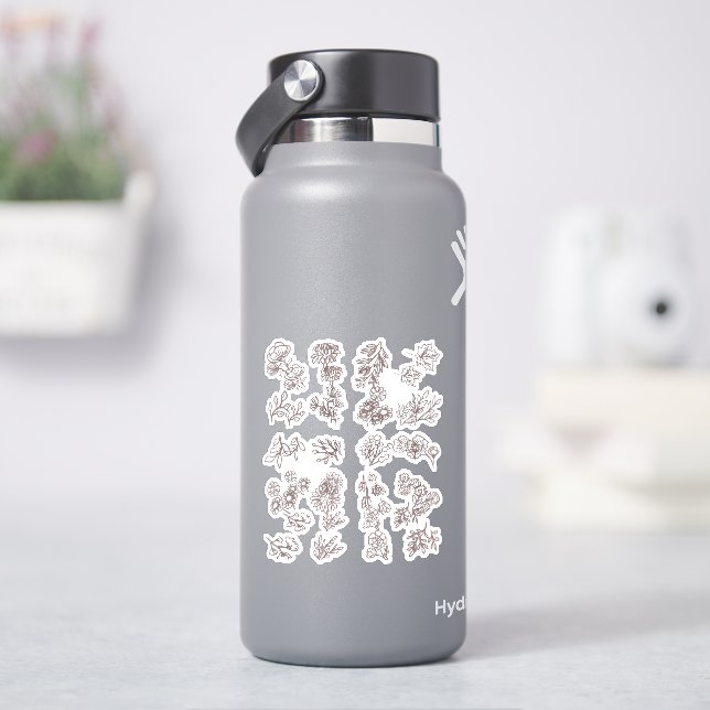Flower Pack bright and shine line art (HydroFlask)