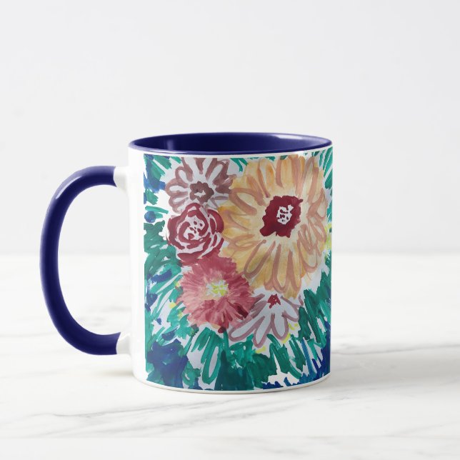 Flower Painting Bouquet Coffee Mug (Left)