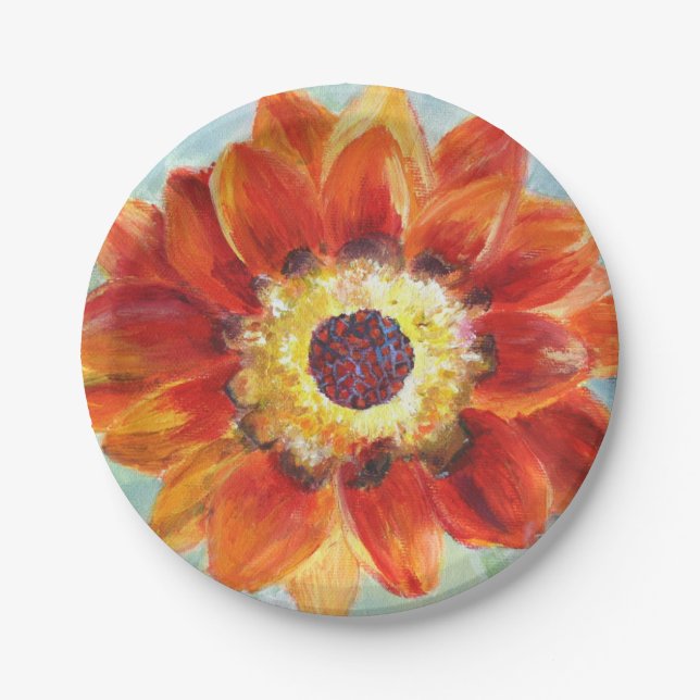 Flower Painting  Wings Custom Paper Plates 7 in (Front)