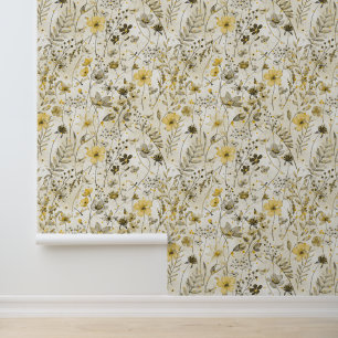 FLOWER PARADISE / yellow khaki mood  Wallpaper