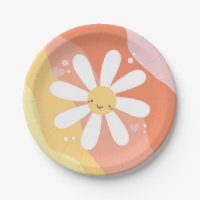 Flower Party 60's Hippie Birthday party Plates