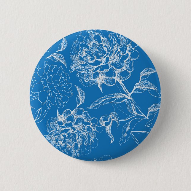 Flower pattern 6 cm round badge (Front)
