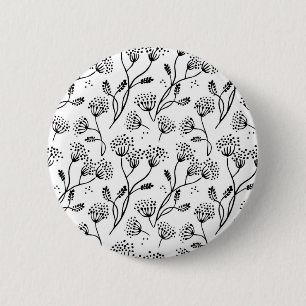 Flower pattern 6 cm round badge
