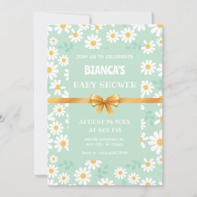 FLOWER PATTERN Baby shower Invitation (Front)