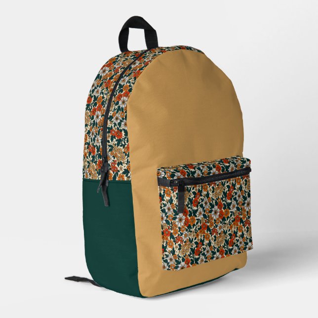 Flower Pattern Backpack  (Back Corner Left)