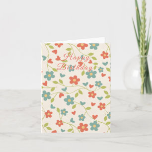 Flower Pattern Birthday Card