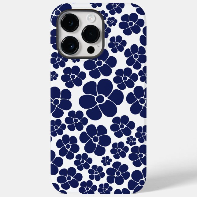 Flower Pattern - Blue and White Case-Mate iPhone Case (Back)