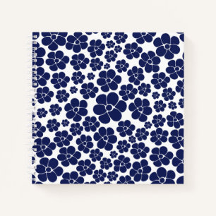 Flower Pattern - Blue and White Notebook