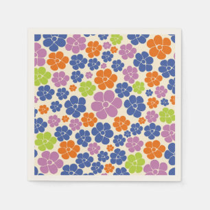 Flower Pattern - Blue, Orange, Purple, Green Napkin
