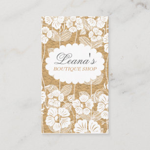 Flower Pattern Chalk Doodle Business Card
