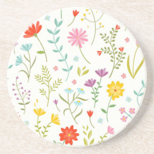 Flower pattern coaster