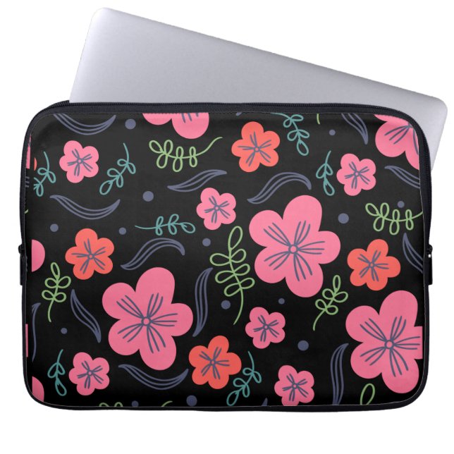  Flower pattern colourful beautiful     Laptop Sleeve (Front)