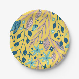 Flower pattern colourful shining beauty  paper plate