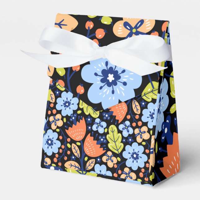 Flower pattern colourful shining   favour box (Front Side)