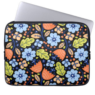Flower pattern colourful shining laptop sleeve
