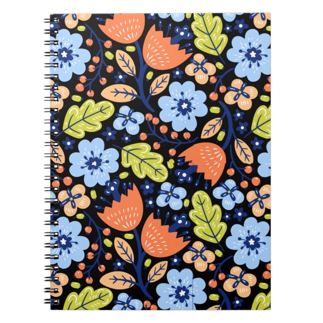 Flower pattern colourful shining  notebook (Front)