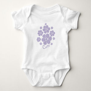 Flower Pattern Cute - Purple Baby Bodysuit