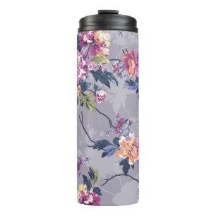 flower pattern design textile illustrationart, bac thermal tumbler