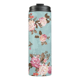 flower pattern design textile illustrationart,back thermal tumbler