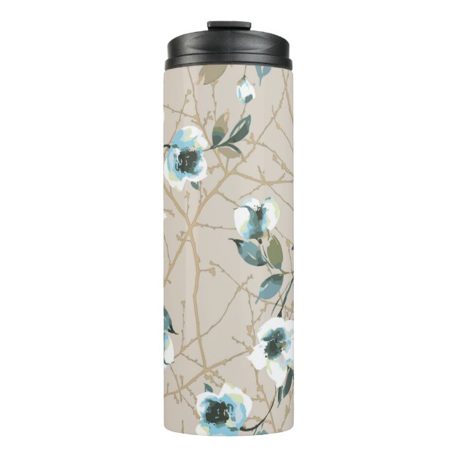 flower pattern design textile illustrationart,patt thermal tumbler (Front)