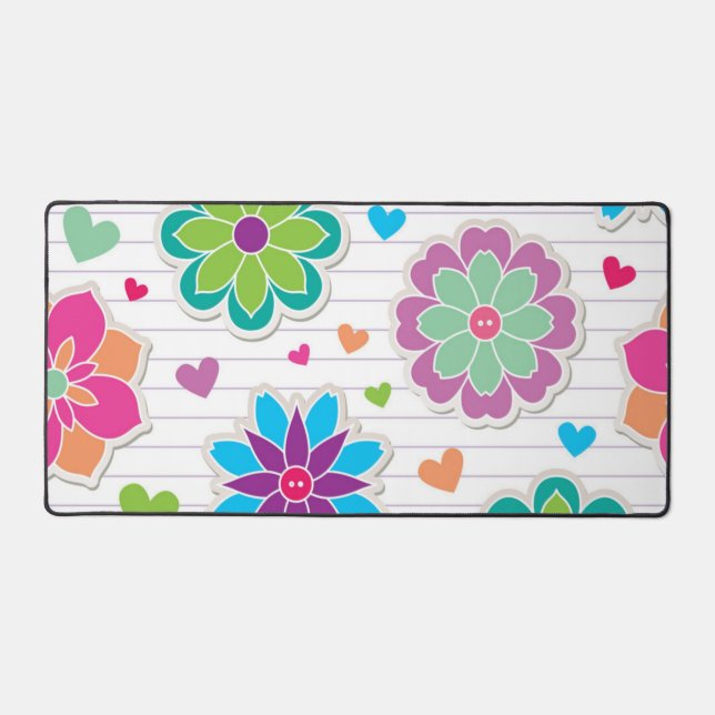 Flower pattern desk mat (Front)