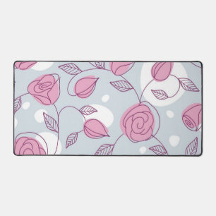 Flower pattern desk mat