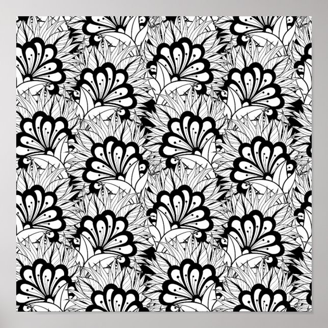 Flower Pattern Doodle 2 Poster (Front)