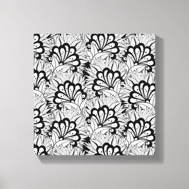 Flower Pattern Doodle 6 Canvas Print (Front)