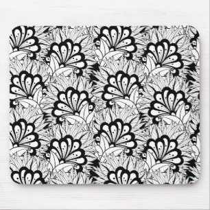 Flower Pattern Doodle Mouse Pad