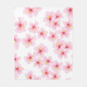 Flower pattern fleece blanket