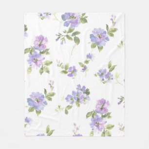 Flower pattern fleece blanket