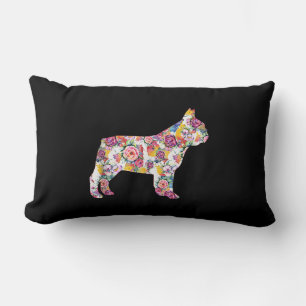Flower Pattern Frenchie French Bulldogs Lover Gift Lumbar Cushion