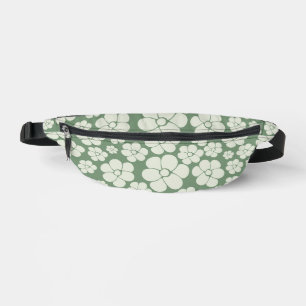 Flower Pattern - Green Bum Bags