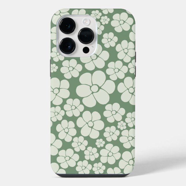 Flower Pattern - Green iPhone Case (Back)