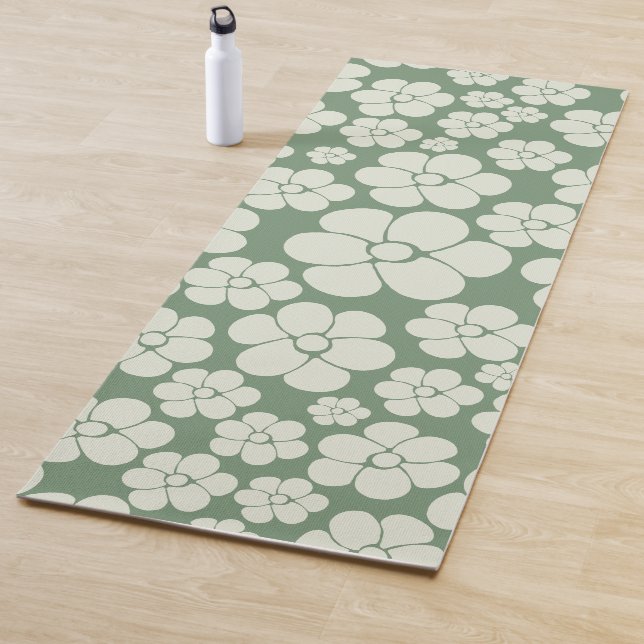 Flower Pattern - Green Yoga Mat (In Situ)