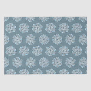 Flower Pattern in blue and white Tissue Paper