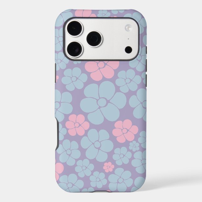 Flower Pattern in Blue, Lilac, and Pink (Back)