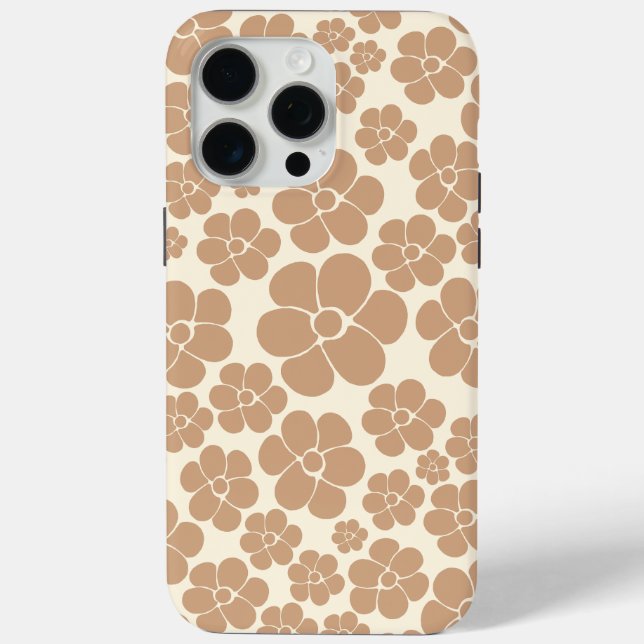 Flower Pattern in Tan and Cream Case-Mate iPhone Case (Back)