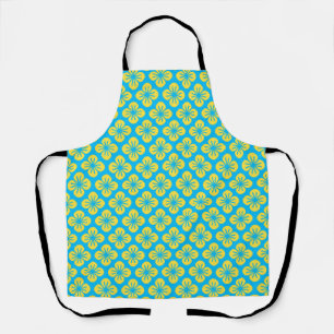 Flower Pattern in Yellow and Turquoise Apron