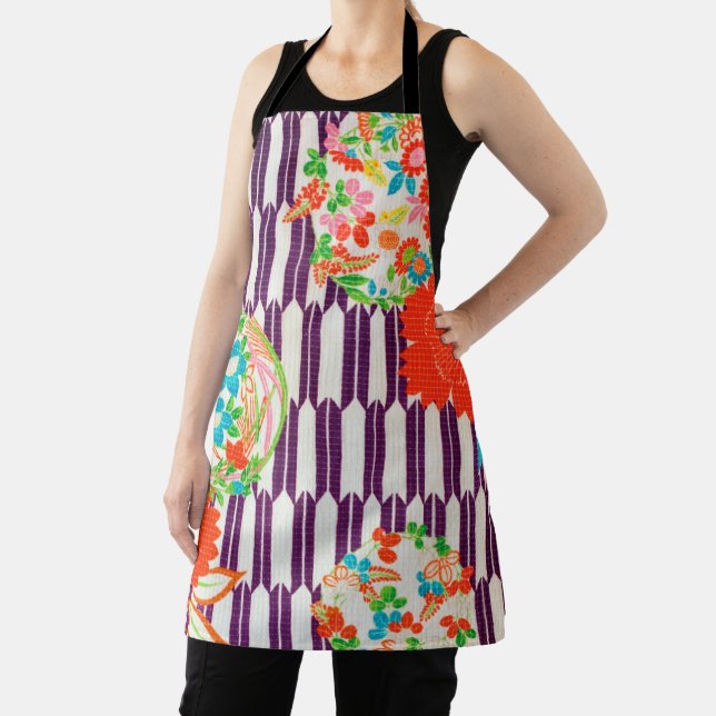Flower Pattern, Japanese Design Apron (Insitu)