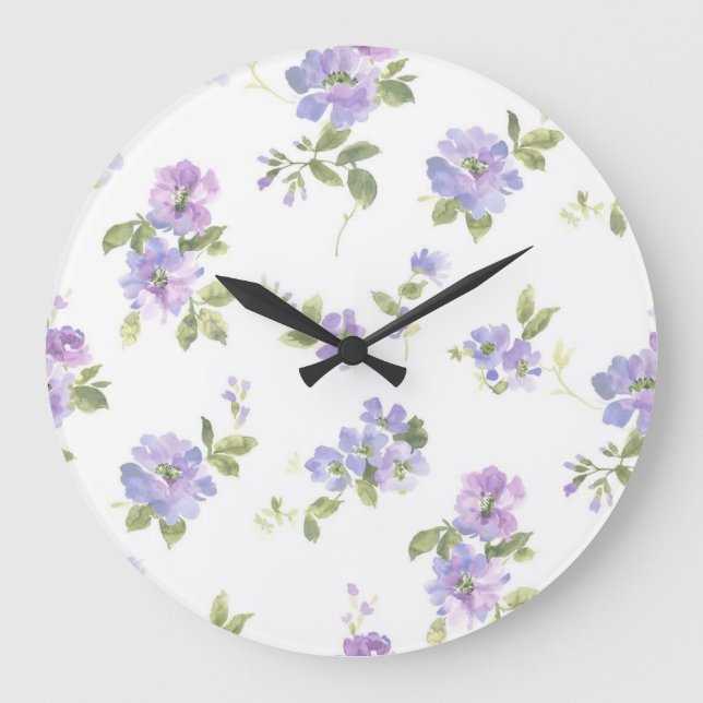 Flower pattern large clock (Front)